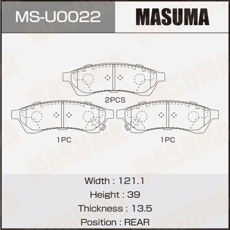 Brake pads Masuma, MS-U0022