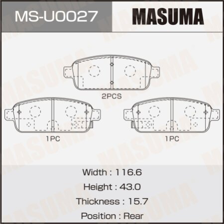Brake pads Masuma, MS-U0027