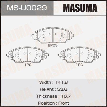Brake pads Masuma, MS-U0029
