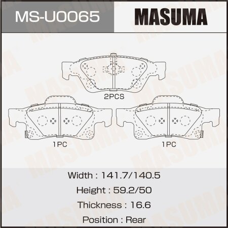 Brake pads Masuma, MS-U0065
