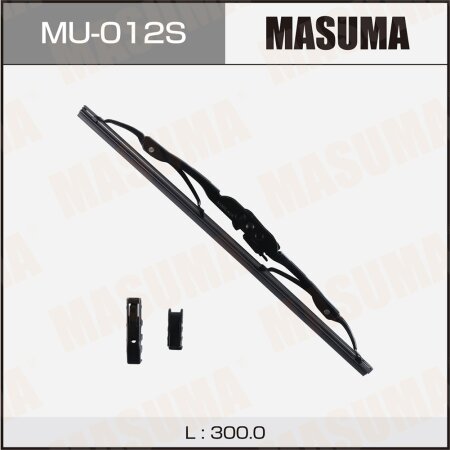 Wiper blade Masuma Optimum 12" (300mm) framed, mount J-hook, Pin, Bayonet, MU-012S