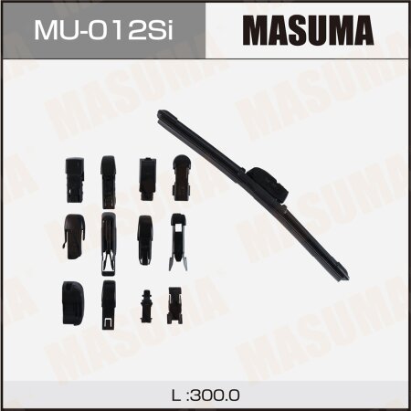 Wiper blade Masuma 12" (300mm) frameless, silicone, 13 mount, MU-012Si