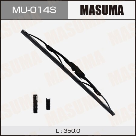 Wiper blade Masuma Optimum 14" (350mm) framed, mount J-hook, Pin, Bayonet, MU-014S