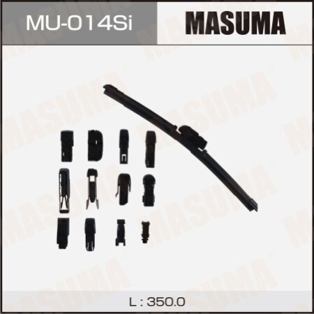 Wiper blade Masuma 14" (350mm) frameless, silicone, 13 mount, MU-014Si
