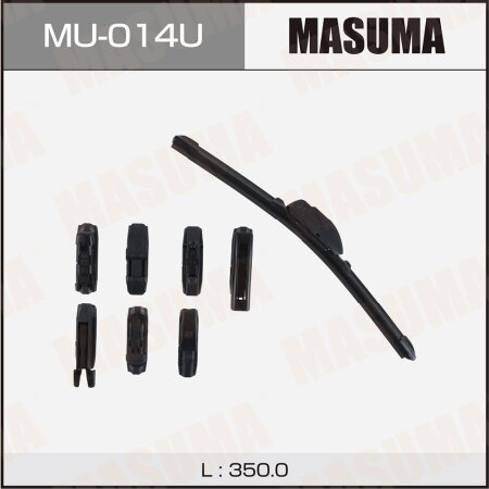 Wiper blade Masuma 14" (350mm) frameless, 8 adapters included, MU-014U