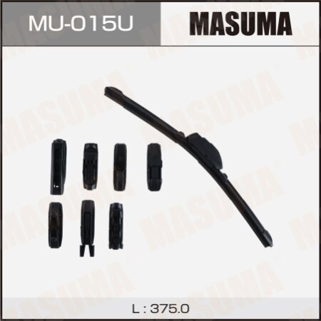 Wiper blade Masuma 15" (375mm) frameless, 8 adapters included, MU-015U