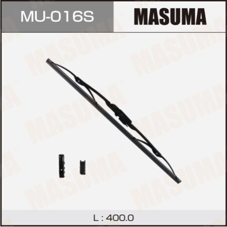Wiper blade Masuma Optimum 16" (400mm) framed, mount J-hook, Pin, Bayonet, MU-016S