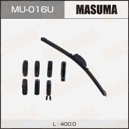 Wiper blade Masuma 16" (400mm) frameless, 8 adapters included, MU-016U