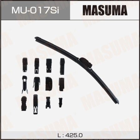 Wiper blade Masuma 17" (425mm) frameless, silicone, 13 mount, MU-017Si