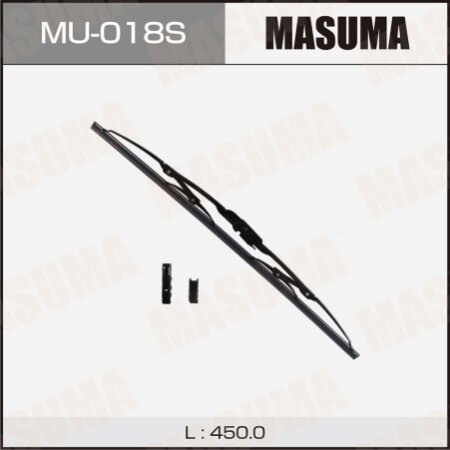 Wiper blade Masuma Optimum 18" (450mm) framed, mount J-hook, Pin, Bayonet, MU-018S