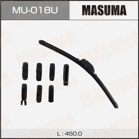 Wiper blade Masuma 18" (450mm) frameless, 8 adapters included, MU-018U
