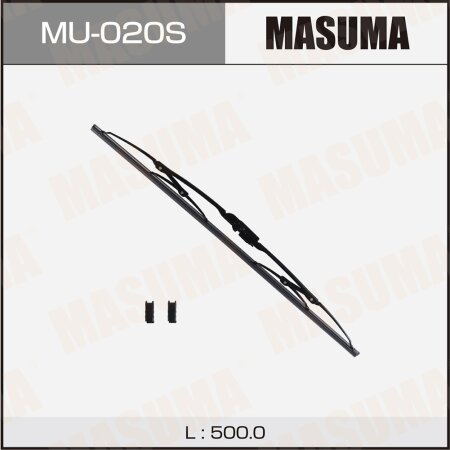 Wiper blade Masuma Optimum 20" (500mm) framed, mount J-hook, Pin, Bayonet, MU-020S