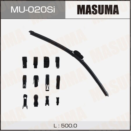Wiper blade Masuma 20" (500mm) frameless, silicone, 13 mount, MU-020Si