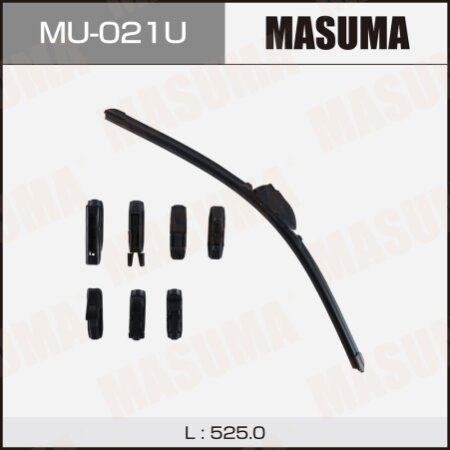 Wiper blade Masuma 21" (525mm) frameless, 8 adapters included, MU-021U