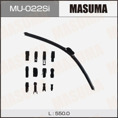 Wiper blade Masuma 22" (550mm) frameless, silicone, 13 mount, MU-022Si