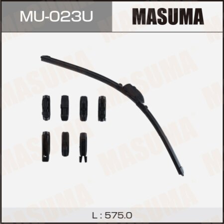 Wiper blade Masuma 23" (575mm) frameless, 8 adapters included, MU-023U