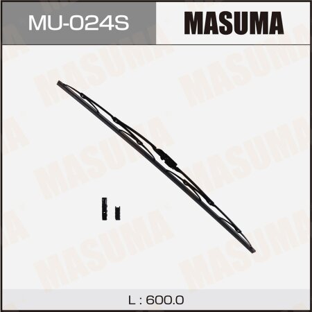 Wiper blade Masuma Optimum 24" (600mm) framed, mount J-hook, Pin, Bayonet, MU-024S