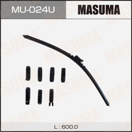 Wiper blade Masuma 24" (600mm) frameless, 8 adapters included, MU-024U
