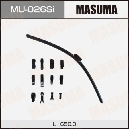 Wiper blade Masuma 26" (650mm) frameless, silicone, 13 mount, MU-026Si