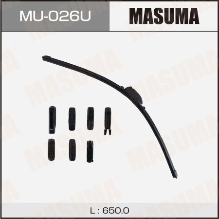 Wiper blade Masuma 26" (650mm) frameless, 8 adapters included, MU-026U