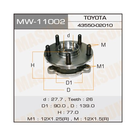 Wheel hub assembly Masuma, MW-11002
