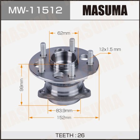 Wheel hub assembly Masuma, MW-11512