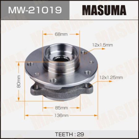 Wheel hub assembly Masuma, MW-21019