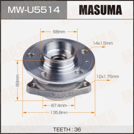 Wheel hub assembly Masuma, MW-U5514