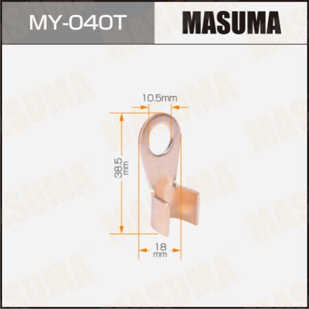 Open barrel copper ring lug Masuma, 150A (10mm bolt), MY-040T