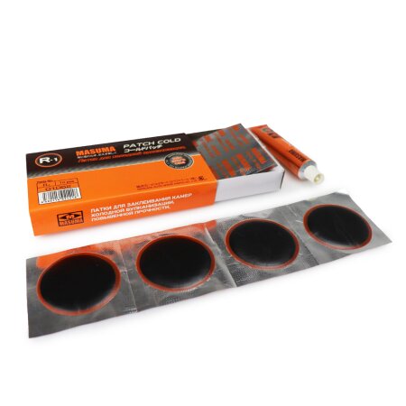 Inner tube cold & hot repair patch Masuma, d=52mm, set of 16pcs + glue 22ml, R-1