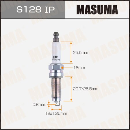 Spark plug Masuma iridium+platinum  (94290) ILZKR8A, S128IP