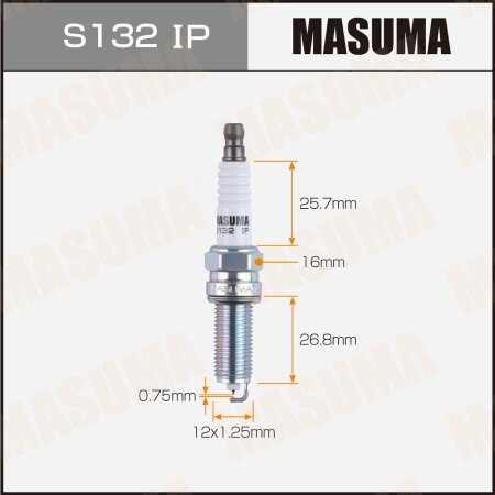 Spark plug Masuma iridium+platinum (90147) SILKR8E7G, S132IP