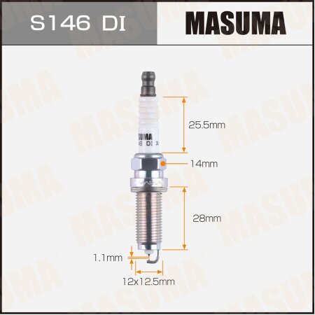 Spark plug Masuma iridium+iridium (95815) DILZKAR7C11H, S146DI