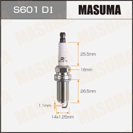 Spark plug Masuma iridium+iridium DILFR6D11, S601DI