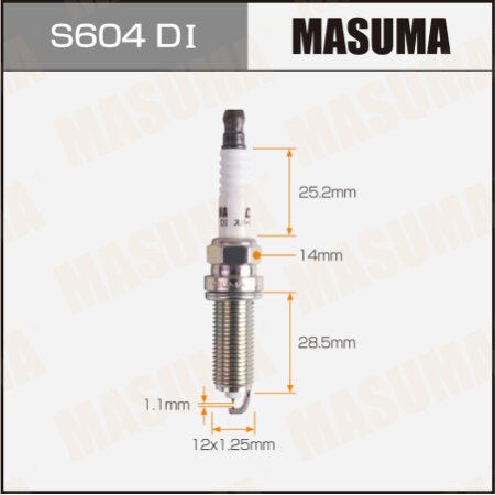 Spark plug Masuma iridium+iridium DILKAR7D11H, S604DI