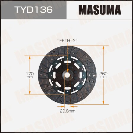 Clutch disc Masuma, TYD136