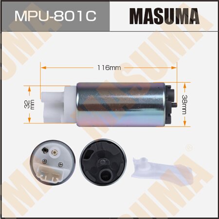 Fuel pump Masuma 100 LPH, 3kg/cm2, with filter MPU-001, carbon ...